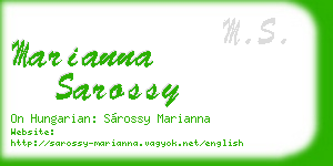 marianna sarossy business card