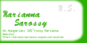 marianna sarossy business card